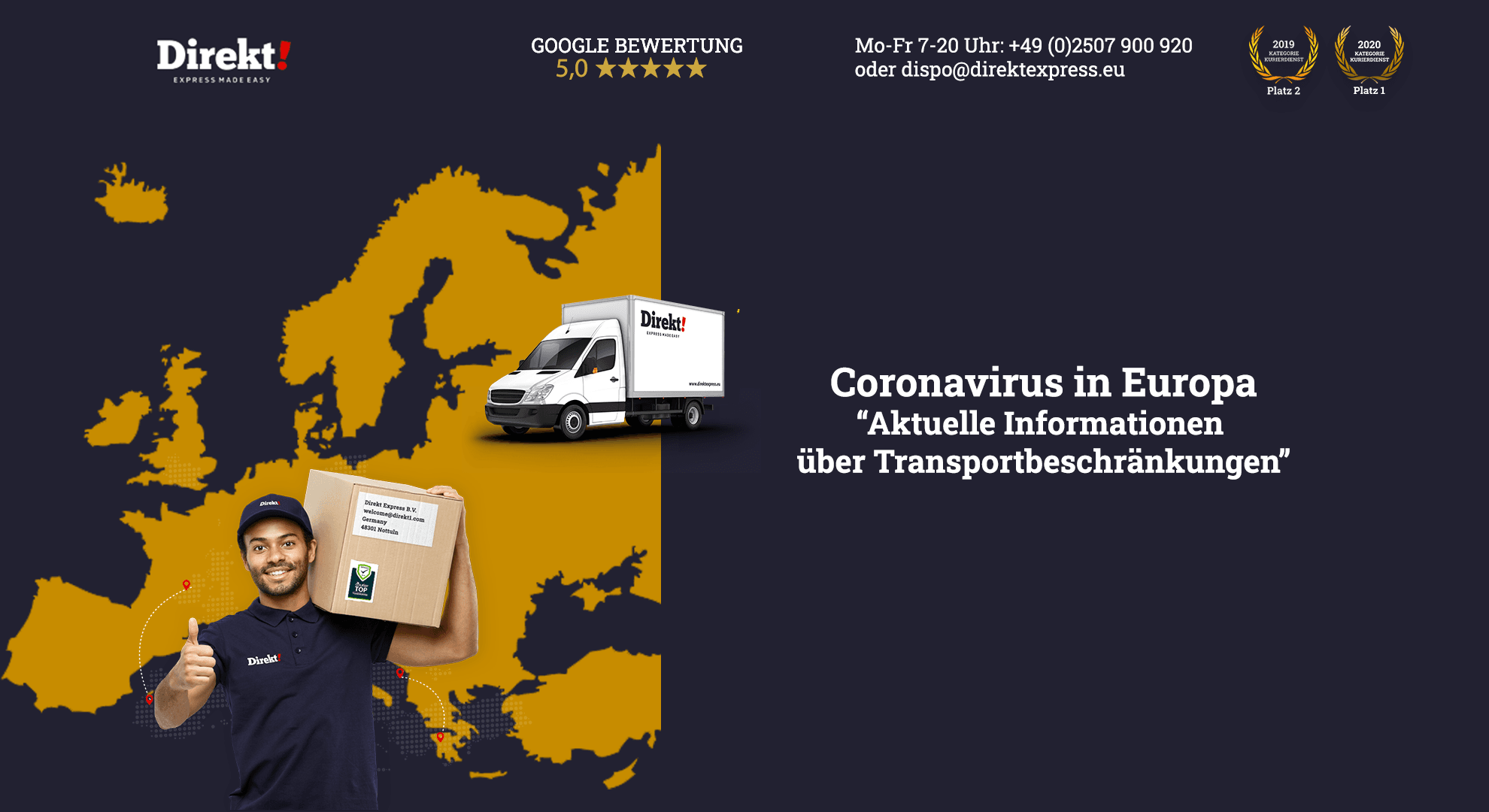 Aktuelle Informationen über Transportbeschränkungen in Europa